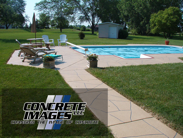 Pool deck concrete coating